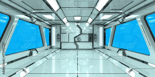 Fototapeta Naklejka Na Ścianę i Meble -  Spaceship bright interior 3D rendering