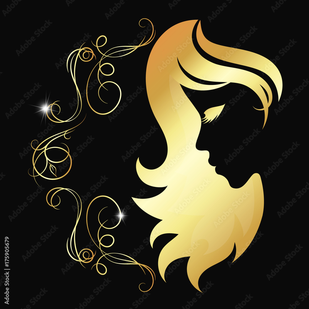 Silhouette girl gold Silhouette girl gold