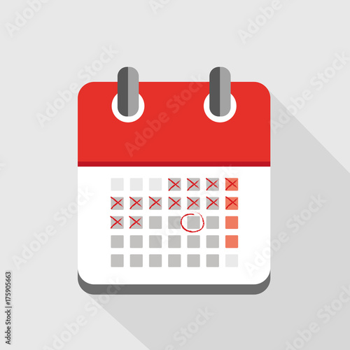 Tage zählen im roten Kalender