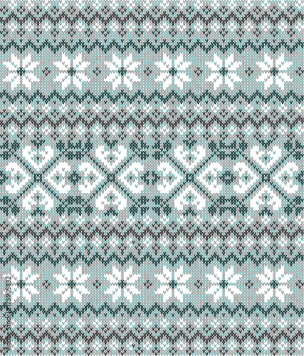 Seamless knitted pattern. Christmas sweater design