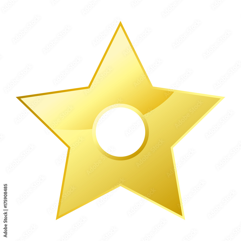 Shiny bright five-pointed star flat vector illustration Shiny bright five-pointed star flat vector illustration