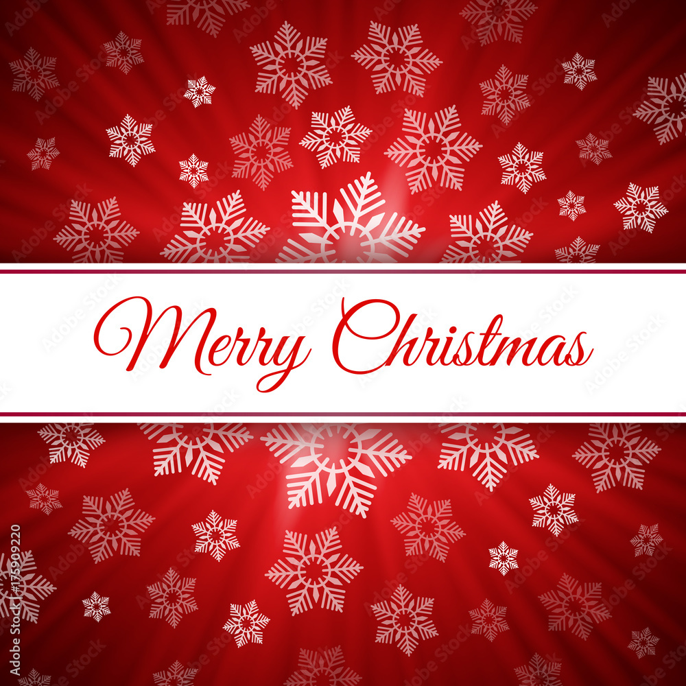 Abstract red background with snowflakes and merry Christmas banner, vector illustration Abstract red background with snowflakes and merry Christmas banner, vector illustration