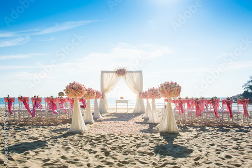 Romantic wedding ceremony on the beach