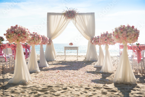 Romantic wedding ceremony on the beach