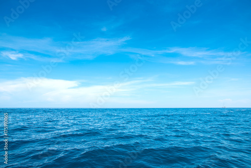 Calm Sea and Blue Sky Background. © satit