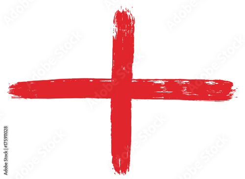 England Flag Vector Hand Painted with Rounded Brush