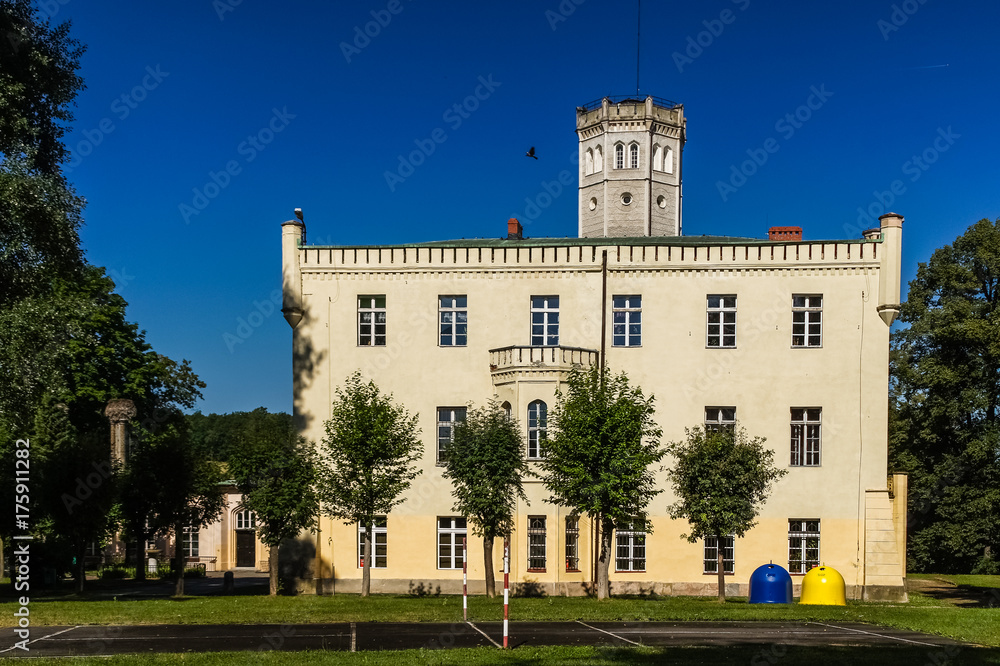 Fototapeta premium Beautiful palace in Myslakowice village, Silesia, Poland