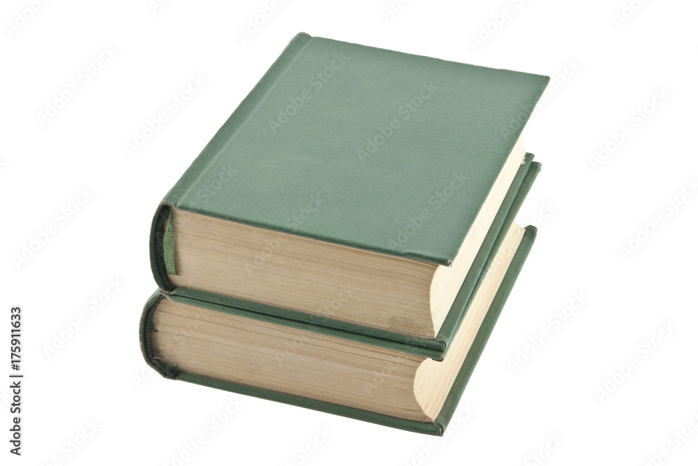 old green book isolated on white background old green book isolated on white background