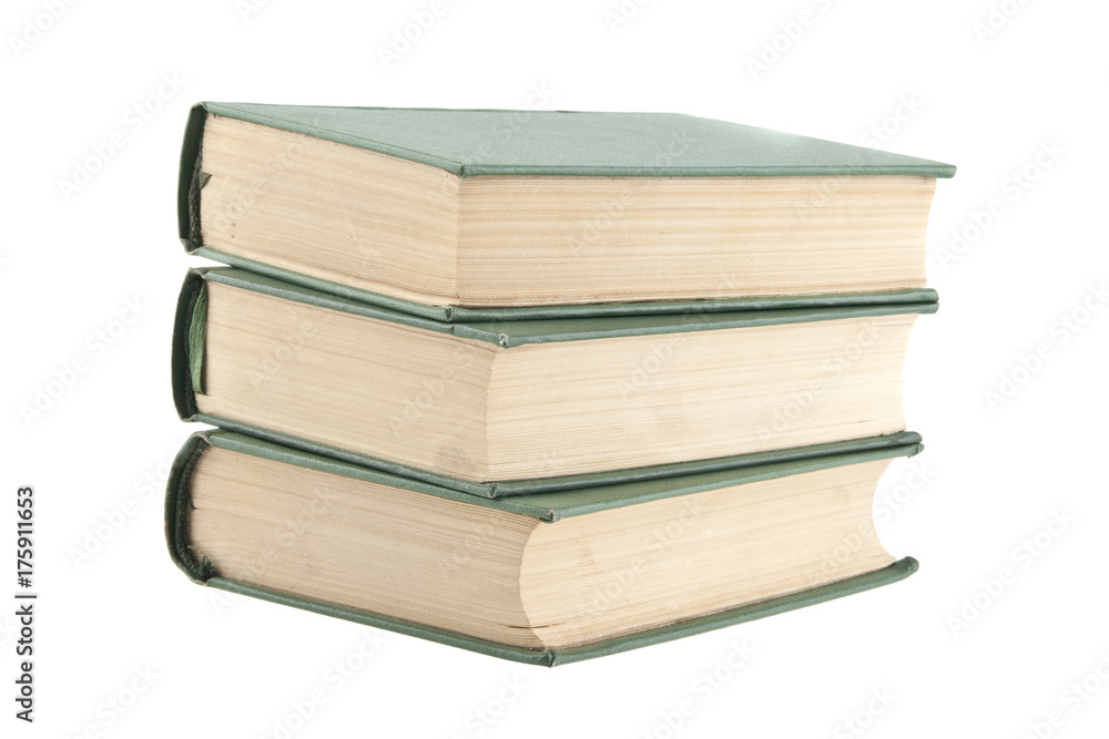 old green book isolated on white background old green book isolated on white background