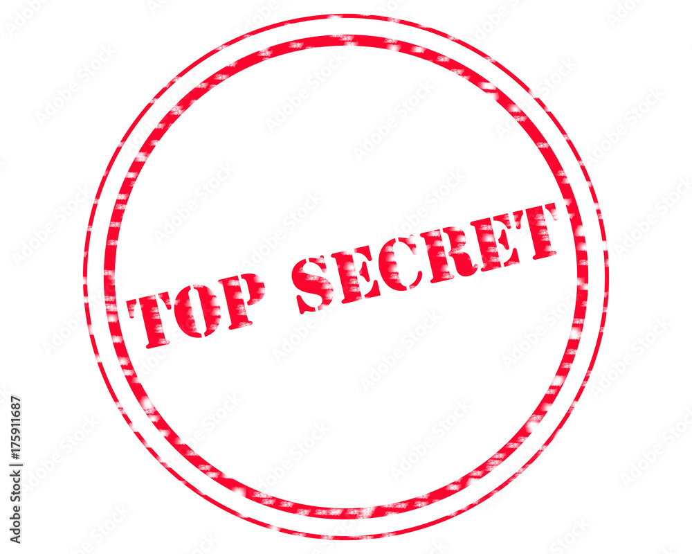 TOP SECRET RED Stamp Text on Circle white backgroud TOP SECRET RED Stamp Text on Circle white backgroud