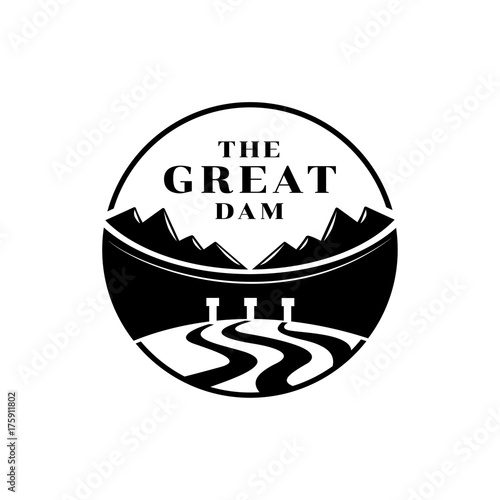 great dam logo with mountain