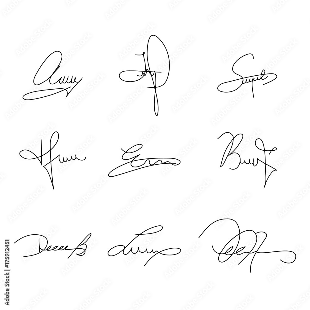 Collection of Signature samples to use in your design. Vector ...