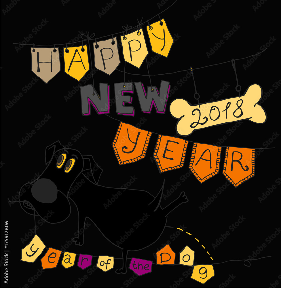 Obraz premium New Year Postcard