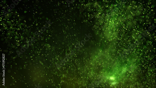 Glowing green particles abs...