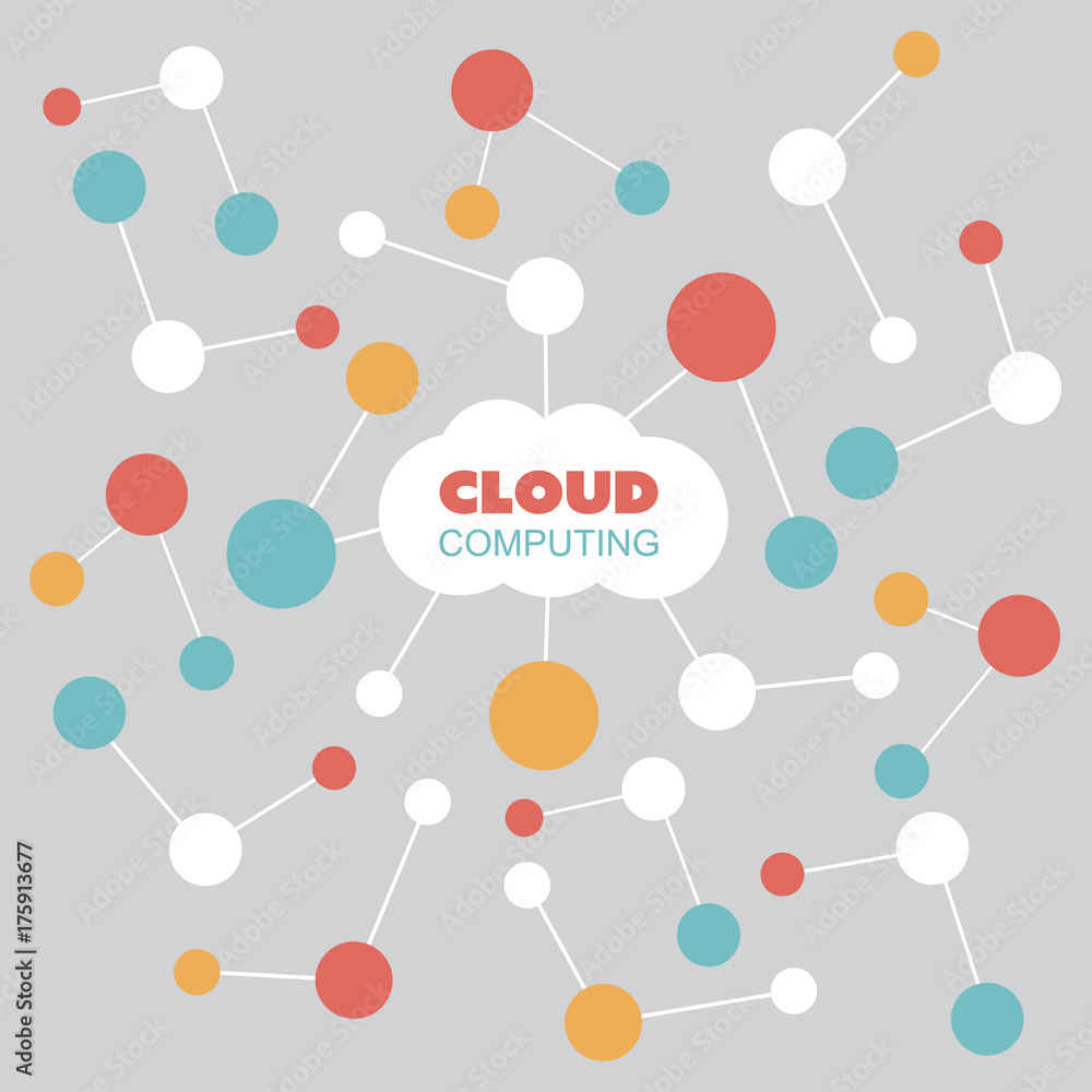 Internet of Things or Cloud Computing Design Concept with Connected Colorful Nodes Representing Various Smart Devices - Digital Network Connections, Technology Background Internet of Things or Cloud Computing Design Concept with Connected Colorful Nodes Representing Various Smart Devices - Digital Network Connections, Technology Background