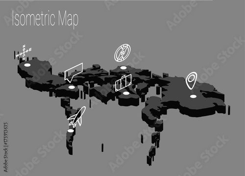 Map Philippines isometric concept.