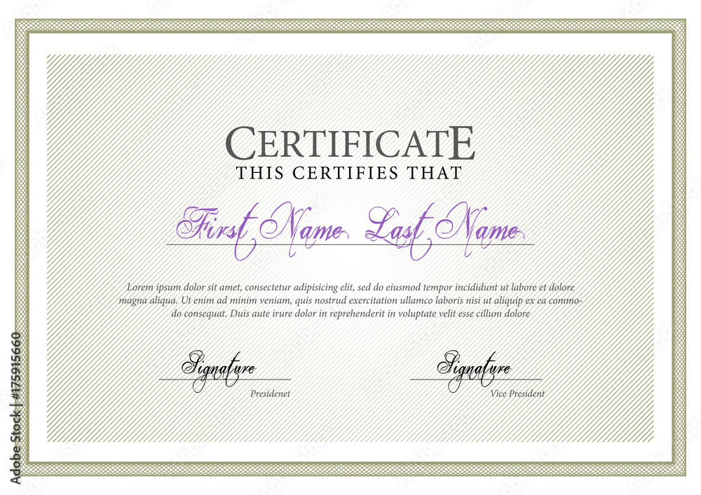 Certificate. Template diploma currency border. Certificate. Template diploma currency border.