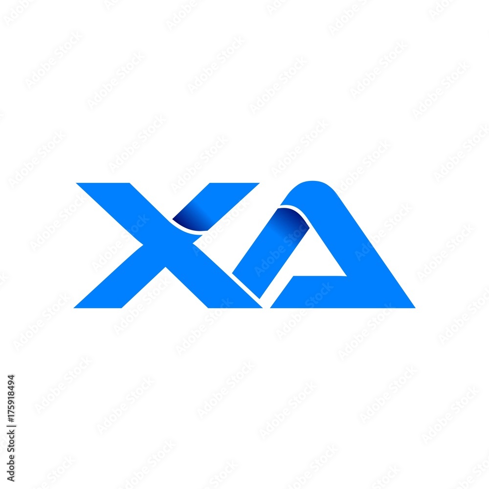 xa logo initial logo vector modern blue fold style xa logo initial logo vector modern blue fold style