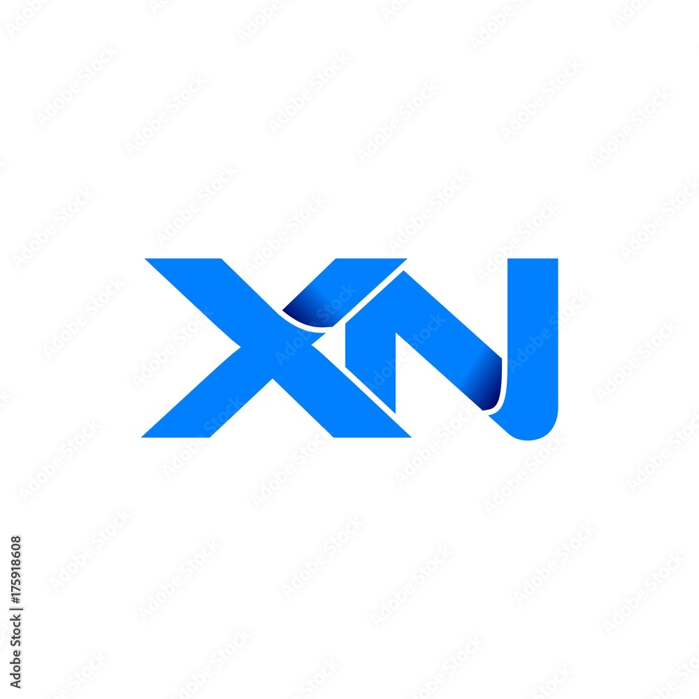 xn logo initial logo vector modern blue fold style xn logo initial logo vector modern blue fold style