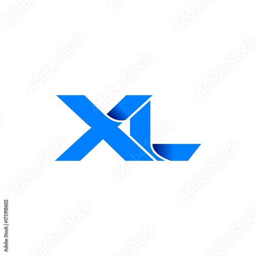 xl logo initial logo vector modern blue fold style