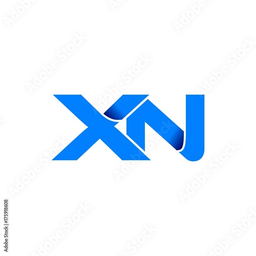 xn logo initial logo vector modern blue fold style