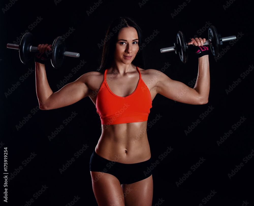 Premium Photo  Dumbbell on a black background