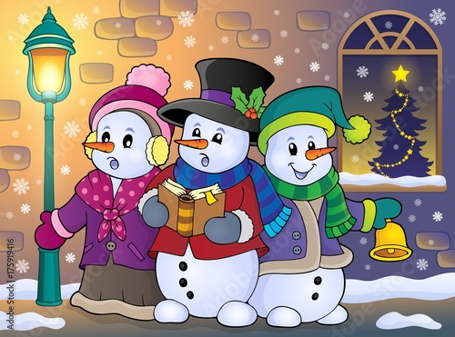 Snowmen carol singers theme image 5