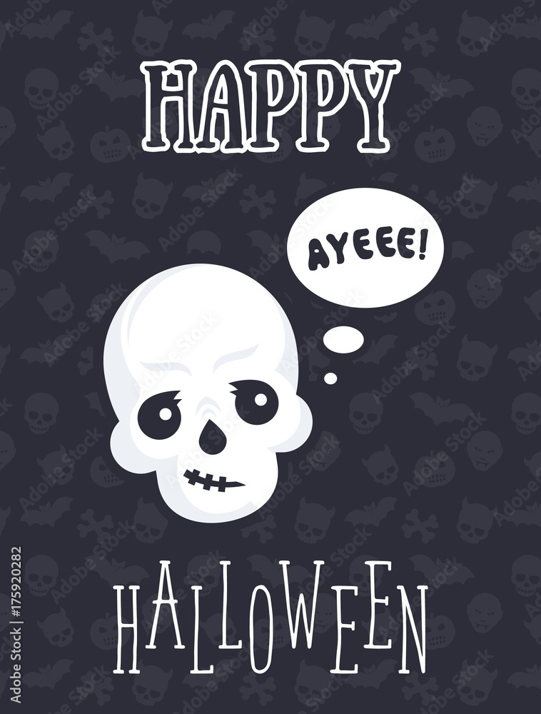 halloween poster with funny skull
