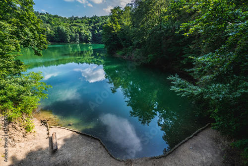 Small Emerald Lake in so called "Beech Woods" - large landscape park in Szczecin city, Poland