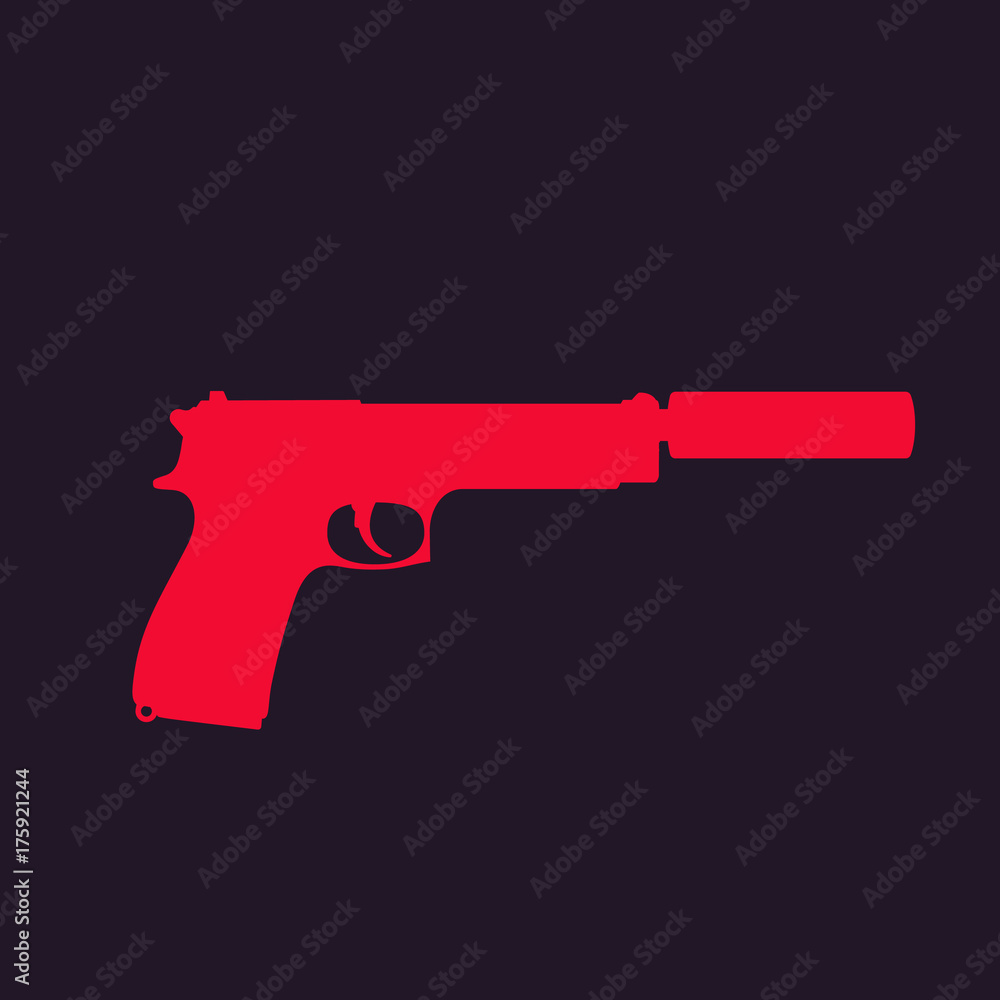 Vector Silenced Pistol Silencer Silhouette