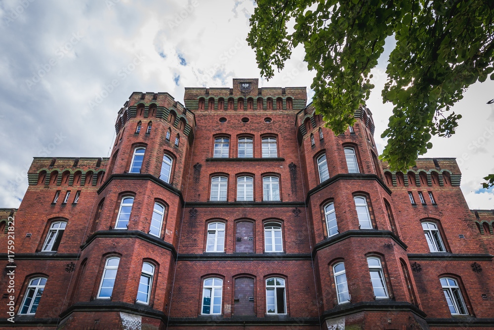 Fototapeta premium Front view of Red Barracks military buildings in Stargard, Poland