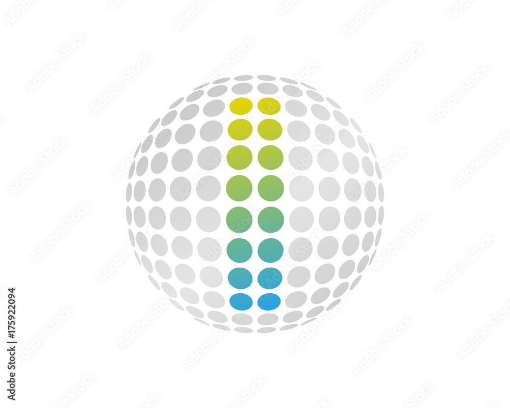Letter I Dot Sphere Icon Logo Design Element Letter I Dot Sphere Icon Logo Design Element