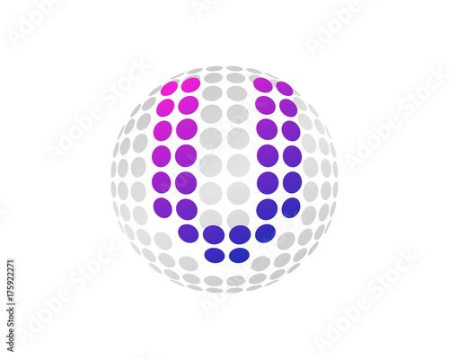 Letter V Dot Sphere Icon Logo Design Element © Nizwa Design