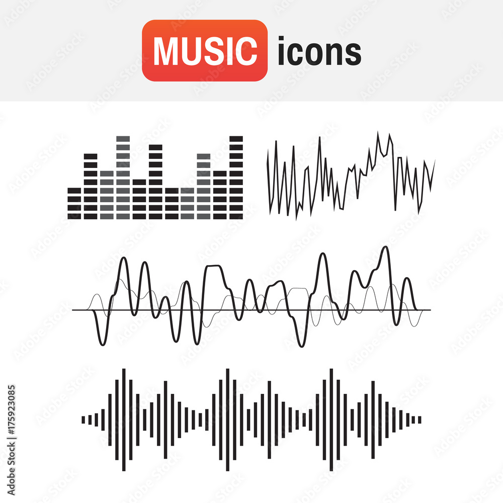 Wave sound soundwave. Sound waves vector. Wave sound soundwave. Sound waves vector.