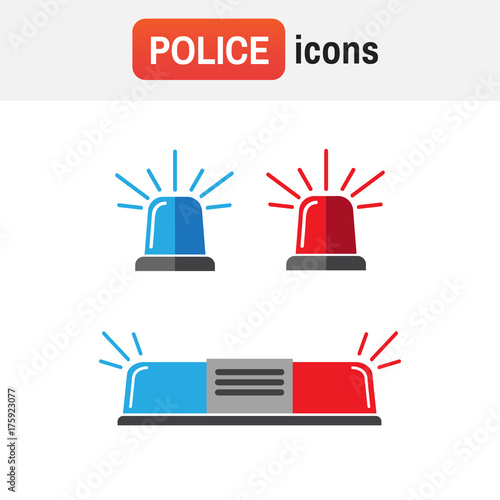 Siren light red. Single design element demonstrating red flasher siren