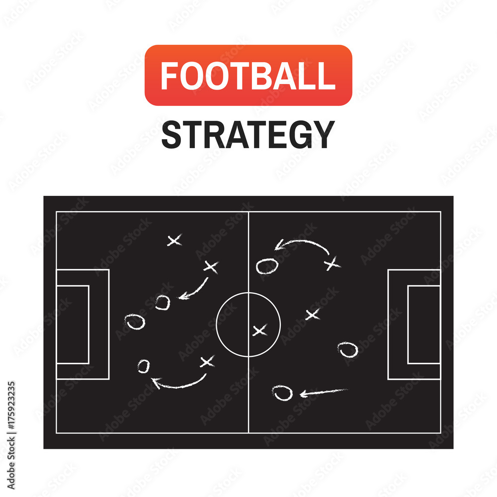 soccer plan strategy. Football or soccer game strategy plan isolated on blackboard texture with chalk rubbed background. soccer plan strategy. Football or soccer game strategy plan isolated on blackboard texture with chalk rubbed background.