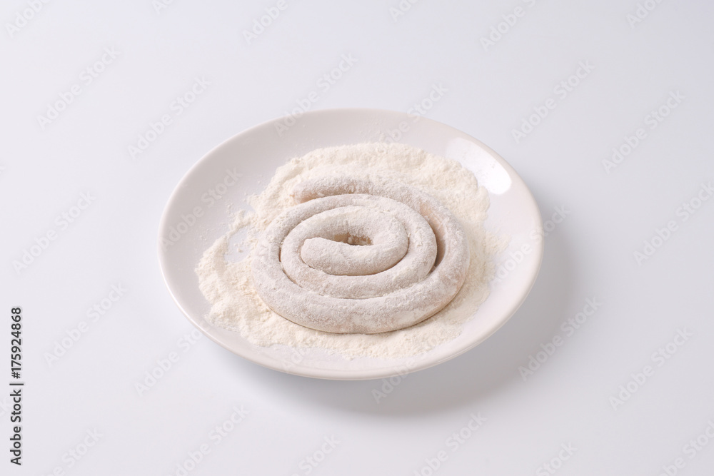 Fototapeta premium pork sausage in flour