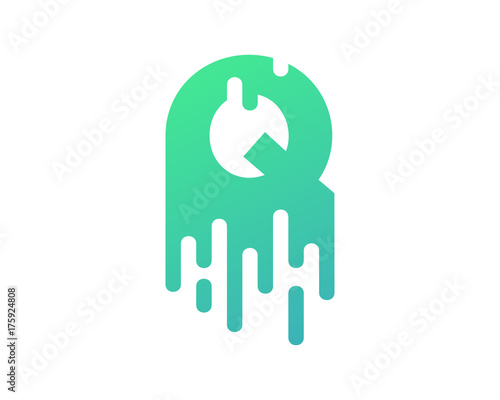 Letter Q Paint Wet Icon Logo Design Element