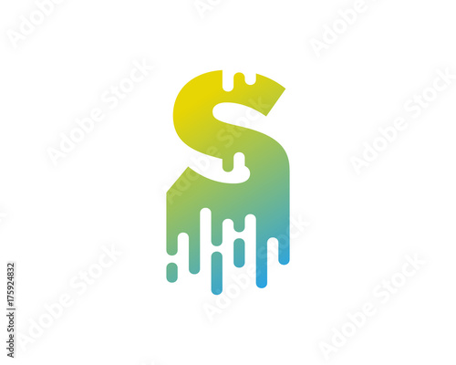 Fototapeta Naklejka Na Ścianę i Meble -  Letter S Paint Wet Icon Logo Design Element