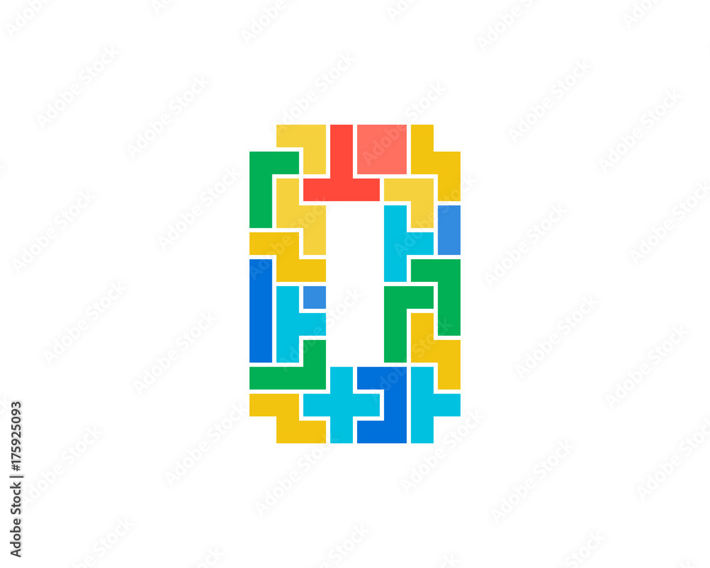 Letter O Puzzle Icon Logo Design Element Letter O Puzzle Icon Logo Design Element