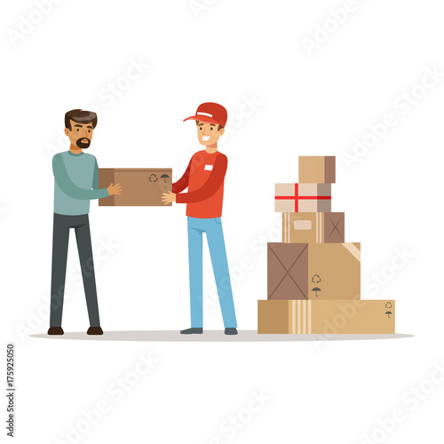 Volunteer helping refugee man, war victims concept vector Illustration