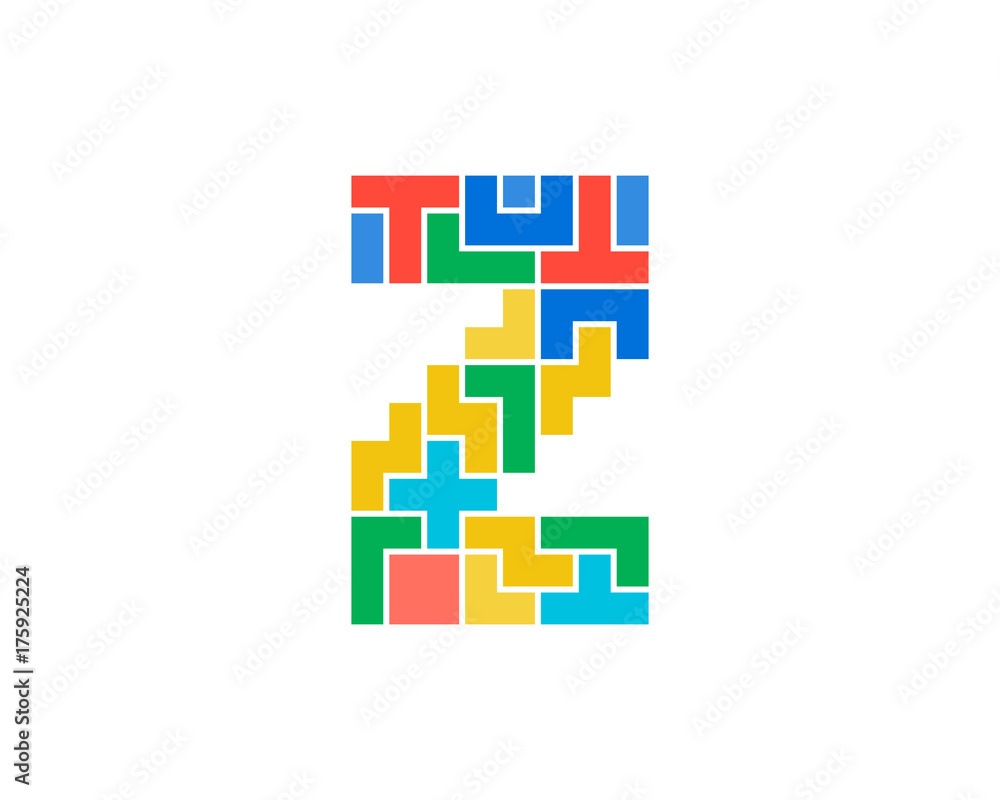 Letter Z Puzzle Icon Logo Design Element Letter Z Puzzle Icon Logo Design Element