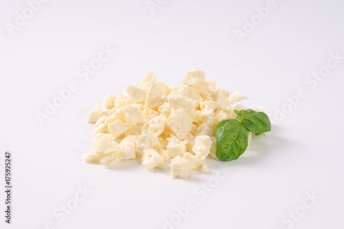 Canvas Print crumbled white cheese