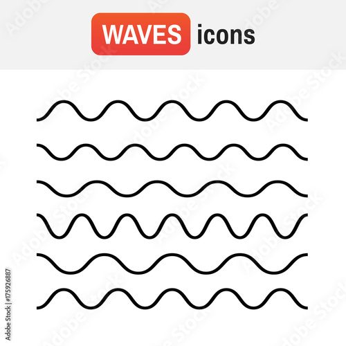 Wave line icon. Waves outline icon, modern minimal flat design style