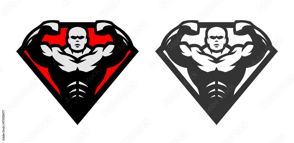 Bodybuilding, logo, two options.