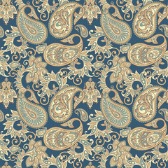 Fotobehang Paisley patronen Damast paisley achtergrond sierlijk dessin  © antalogiya