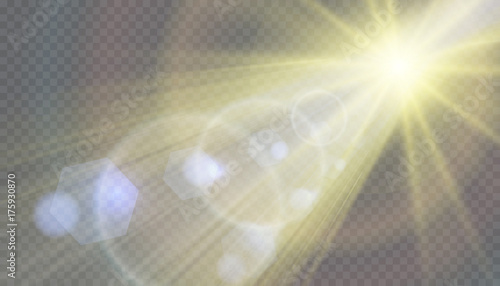 Vector transparent sunlight special lens flare light effect.