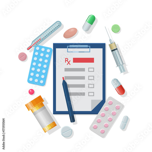 Medical supplies set cartoon style. Medical supplies set in cartoon style on a white background for designers and illustrators. Kit of an ambulance doctor in the form of a vector illustration