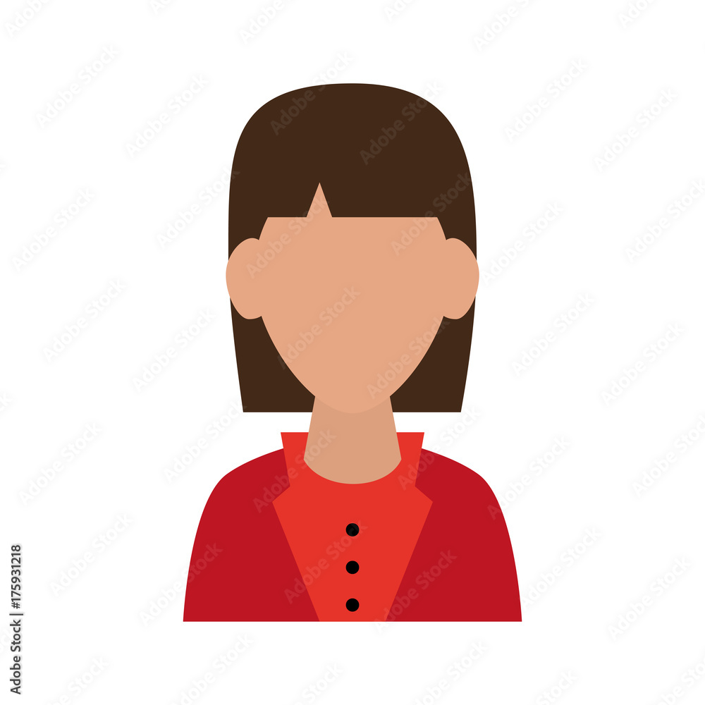 woman with short brown hair avatar portrait icon image vector illustration design 