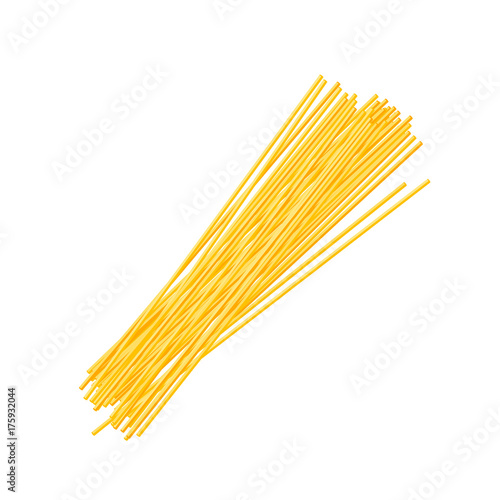 Italian cuisine. Pasta spaghetti. Vector illustration cartoon flat icon isolated on white.